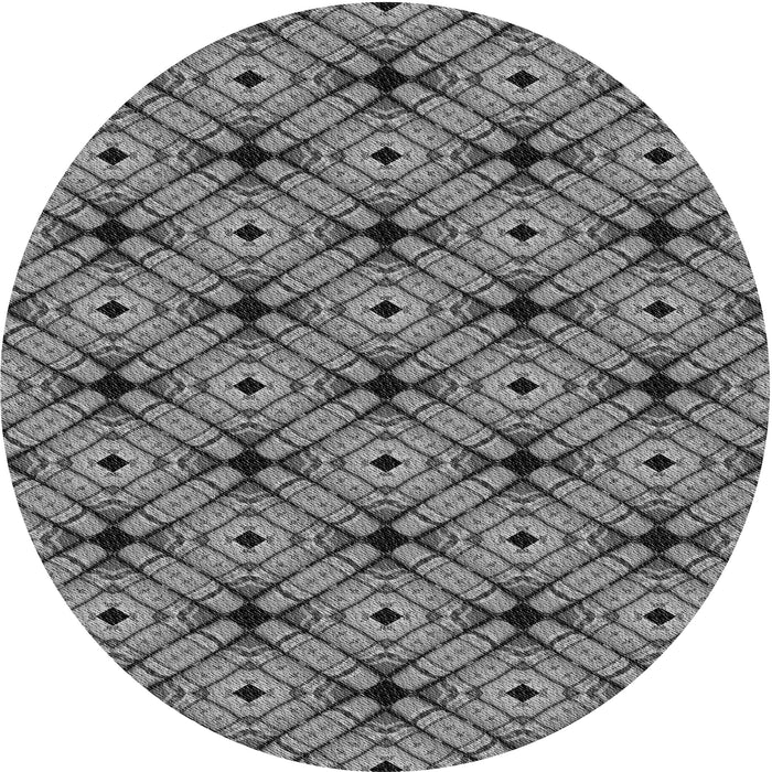 Square Patterned Black Rug, pat2556gry