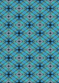 Machine Washable Transitional Blue Rug, wshpat2556lblu