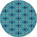 Square Patterned Blue Rug, pat2556lblu