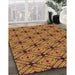 Patterned Orange Rug in Family Room, pat2556org