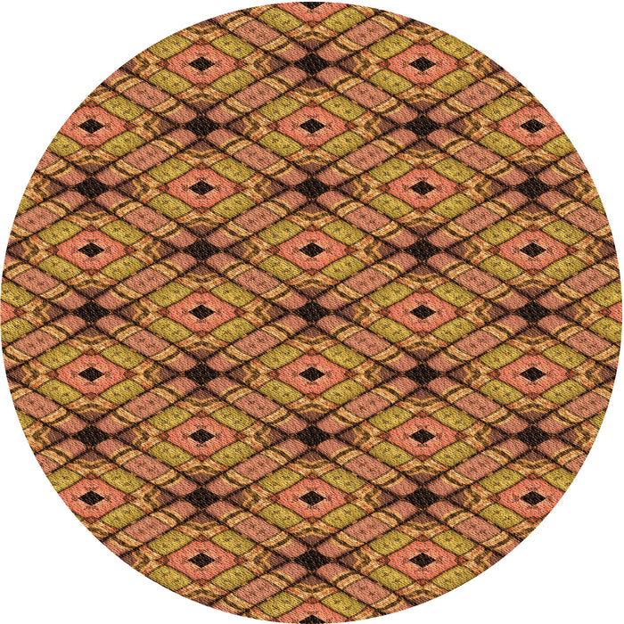 Square Patterned Orange Rug, pat2556org