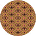 Square Patterned Orange Rug, pat2556org