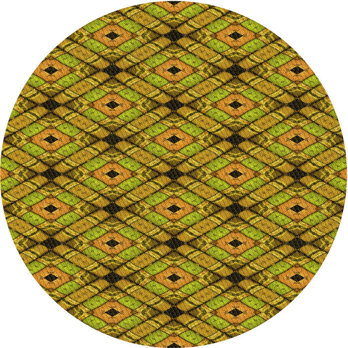 Square Patterned Yellow Rug, pat2556yw