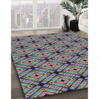 Patterned Dark Gray Novelty Rug, pat2556