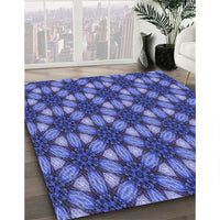 Patterned Sky Blue Rug, pat2557blu