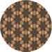 Square Patterned Red Brown Rug, pat2557brn