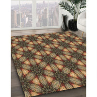 Patterned Red Brown Rug, pat2557brn