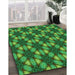 Machine Washable Transitional Deep Emerald Green Rug in a Family Room, wshpat2557grn