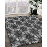 Patterned Gunmetal Gray Rug, pat2557gry