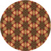 Square Patterned Orange Rug, pat2557org