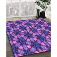 Patterned Bright Purple Rug, pat2557pur