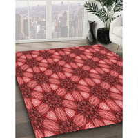 Patterned Red Rug, pat2557rd