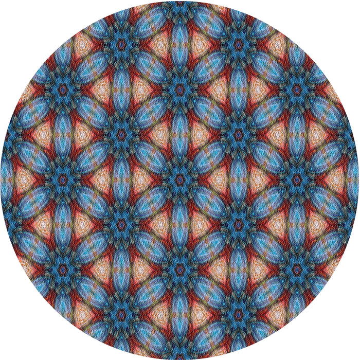 Sideview of Patterned Koi Blue Novelty Rug, pat2557