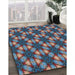 Machine Washable Transitional Koi Blue Rug in a Family Room, wshpat2557