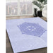 Patterned Lavender Blue Rug in Family Room, pat2558blu