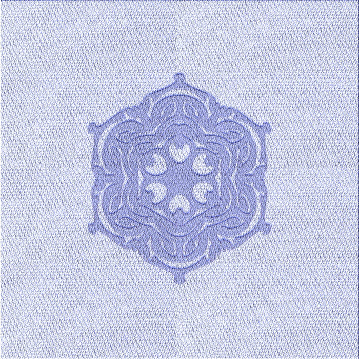 Round Patterned Lavender Blue Rug, pat2558blu