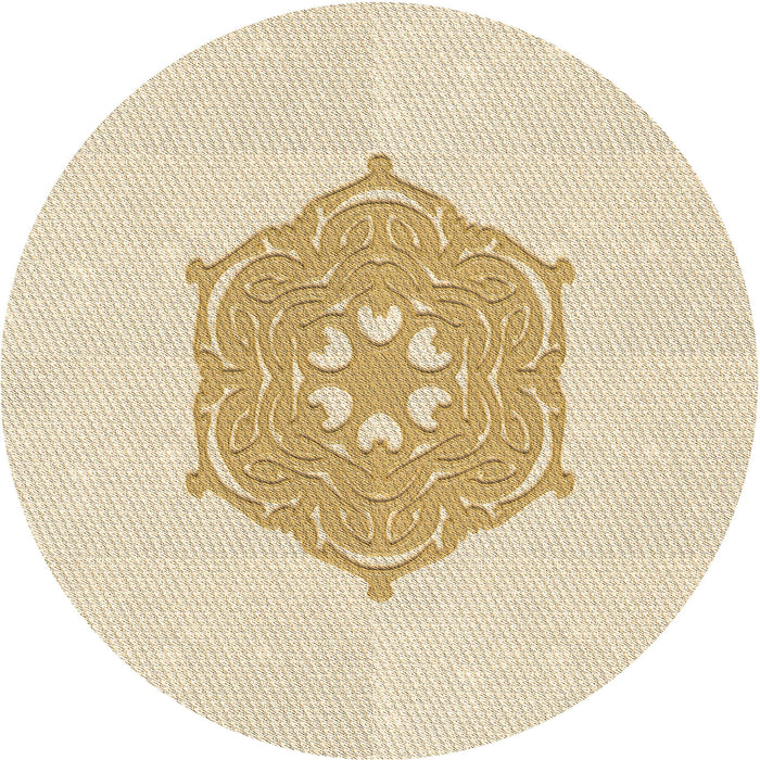 Square Patterned Peach Beige Rug, pat2558brn