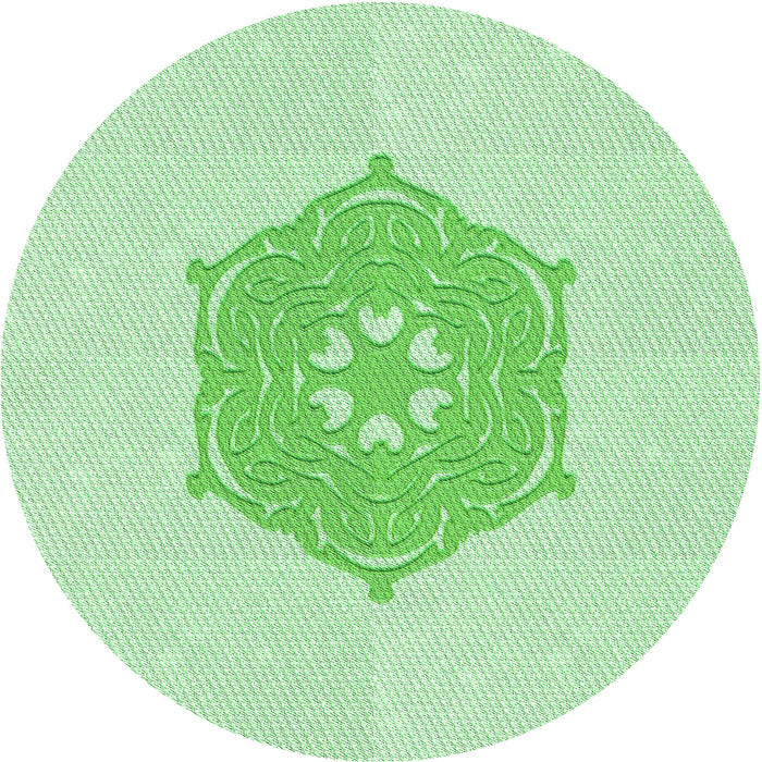 Square Patterned Light Green Rug, pat2558grn