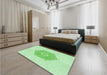 Patterned Light Green Rug in a Bedroom, pat2558grn