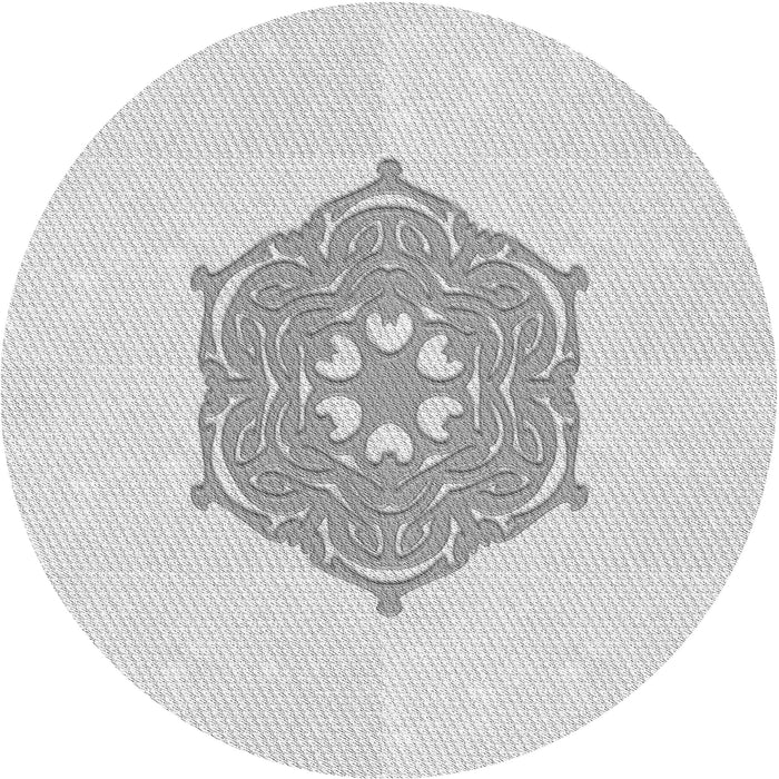 Square Patterned Platinum Gray Rug, pat2558gry