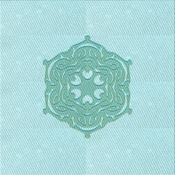 Round Machine Washable Transitional Medium Turquoise Green Rug, wshpat2558lblu