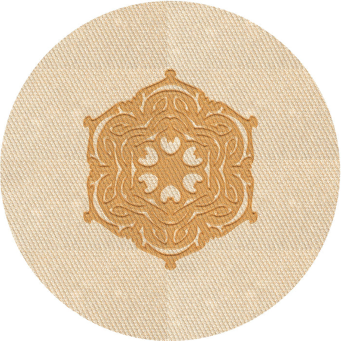 Square Patterned Orange Rug, pat2558org