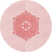 Square Patterned Pastel Red Pink Rug, pat2558rd