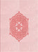 Patterned Pastel Red Pink Rug, pat2558rd