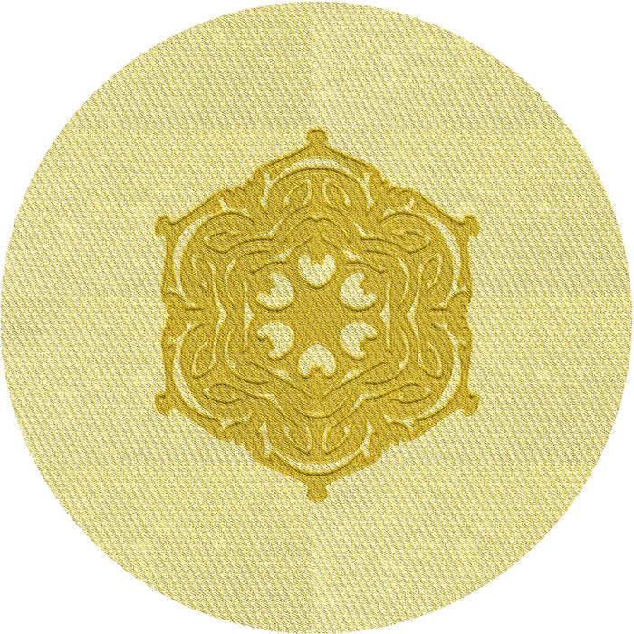 Square Machine Washable Transitional Sun Yellow Rug in a Living Room, wshpat2558yw