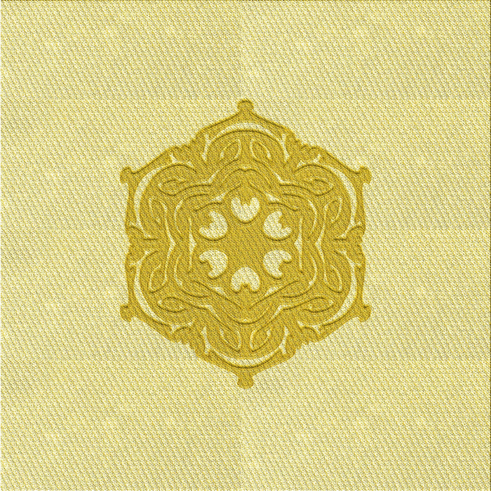 Round Machine Washable Transitional Sun Yellow Rug, wshpat2558yw