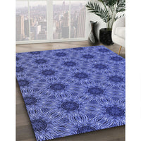 Patterned Sky Blue Rug, pat2559blu