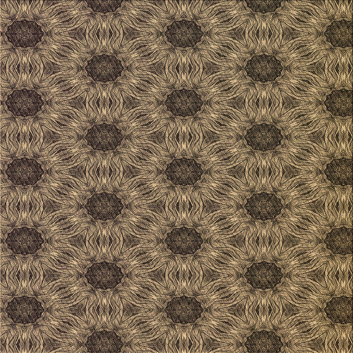 Round Machine Washable Transitional Peru Brown Rug, wshpat2559brn