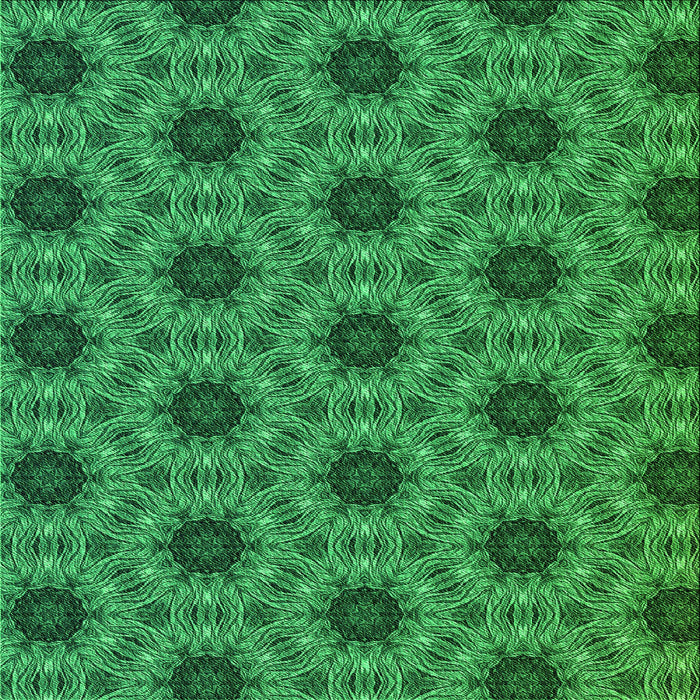 Round Patterned Deep Emerald Green Rug, pat2559grn