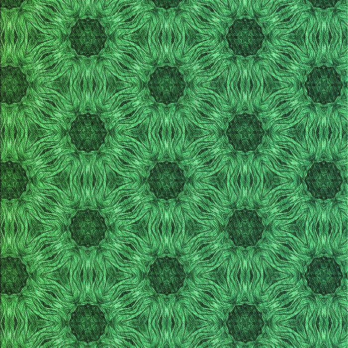 Patterned Deep Emerald Green Rug, pat2559grn
