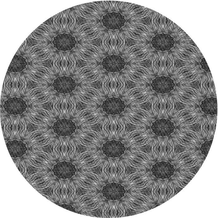 Square Patterned Black Rug, pat2559gry