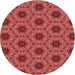 Square Patterned Red Rug, pat2559rd