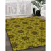 Patterned Orange Gold Rug in Family Room, pat2559yw