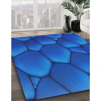 Patterned Blue Novelty Rug, pat255