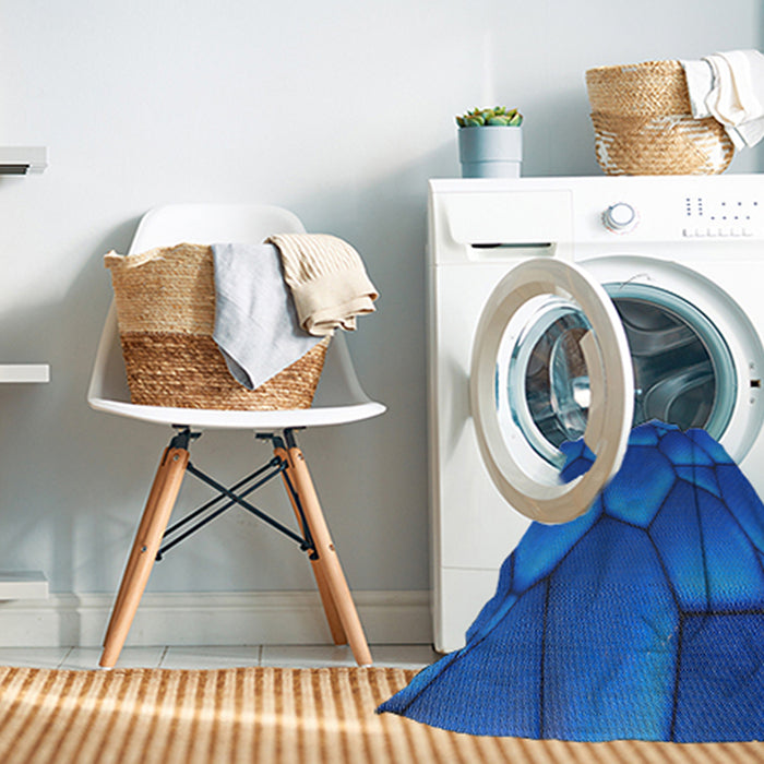 Machine Washable Transitional Blueberry Blue Rug in a Washing Machine, wshpat255