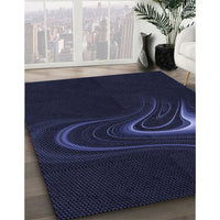 Patterned Black Rug, pat256blu