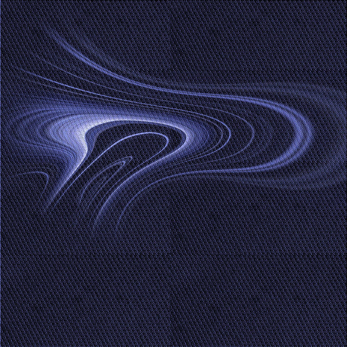 Round Patterned Black Rug, pat256blu