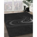 Machine Washable Transitional Black Rug in a Family Room, wshpat256gry