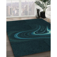 Patterned Black Rug, pat256lblu