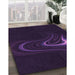 Patterned Purple Rug in Family Room, pat256pur