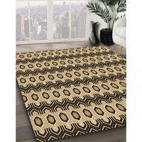 Patterned Yellow Orange Rug, pat2560brn