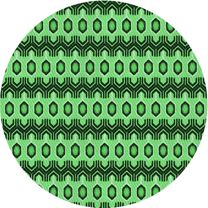 Square Patterned Deep Emerald Green Rug, pat2560grn