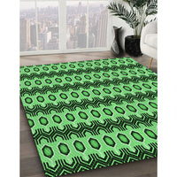 Patterned Deep Emerald Green Rug, pat2560grn