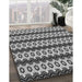 Machine Washable Transitional Dark Gray Black Rug in a Family Room, wshpat2560gry