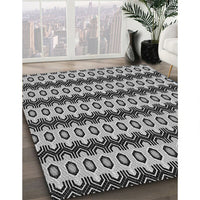 Patterned Dark Gray Black Rug, pat2560gry