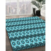 Machine Washable Transitional Bright Turquoise Blue Rug in a Family Room, wshpat2560lblu